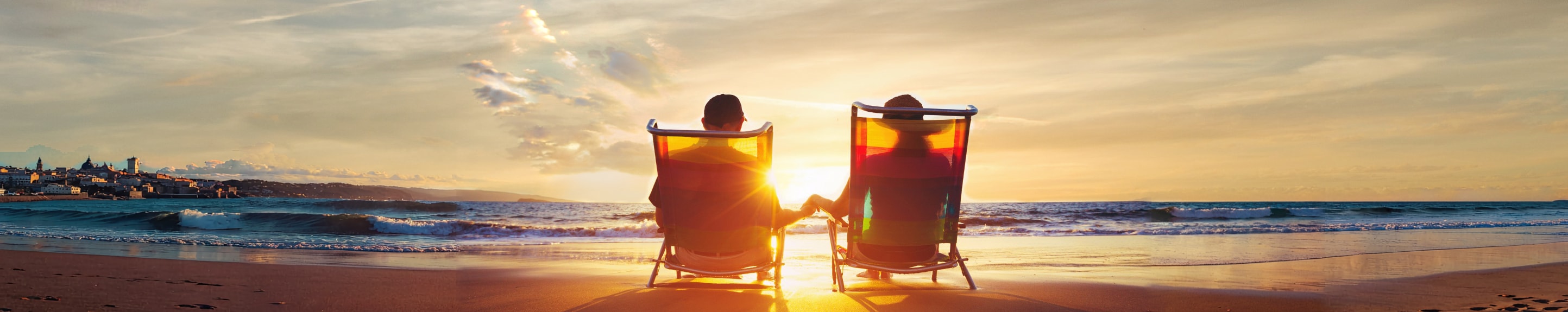 Retired couple on the beach
